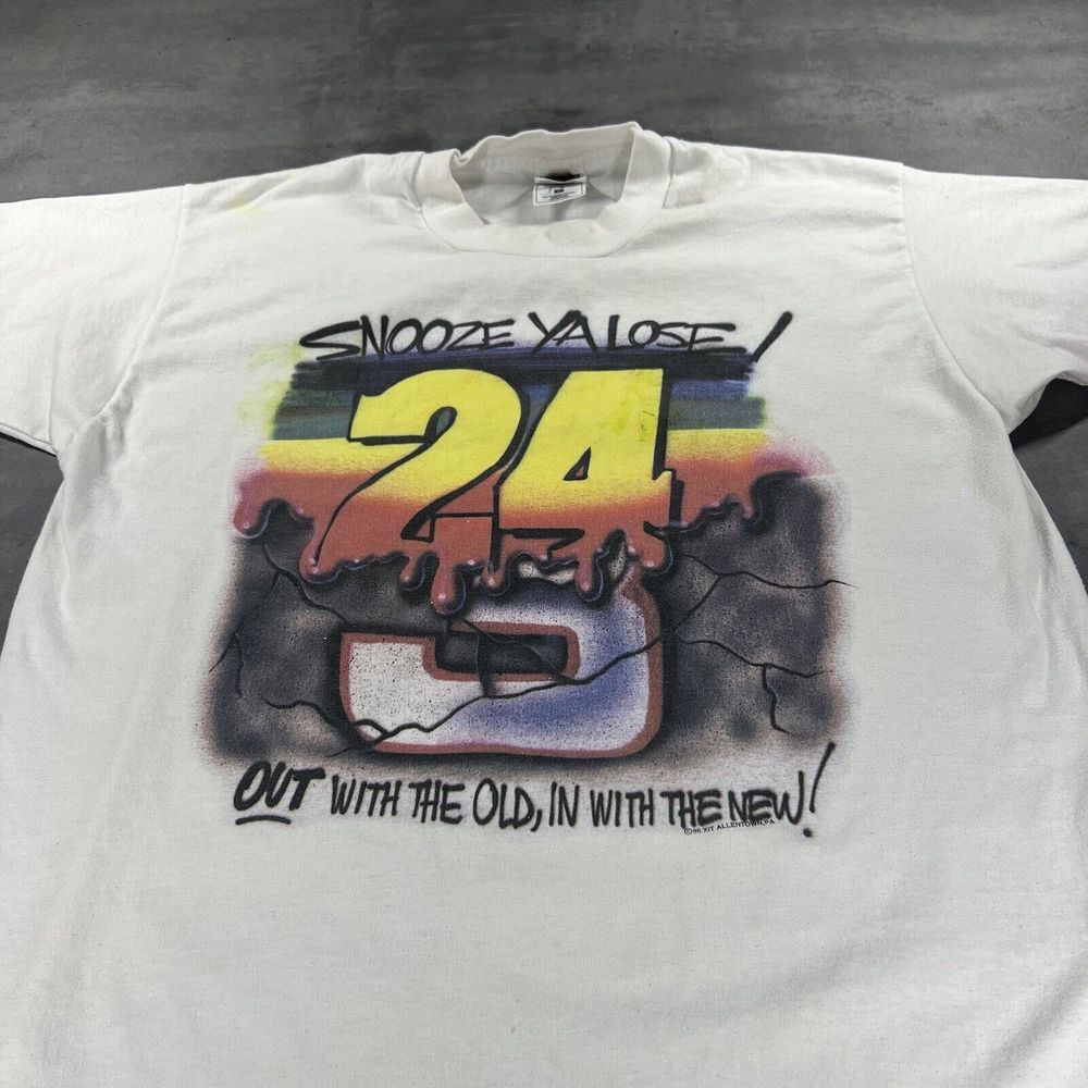 Vintage Jeff Gordon Shirt Adult Large White Punk Parody Spoof Earnhardt Death